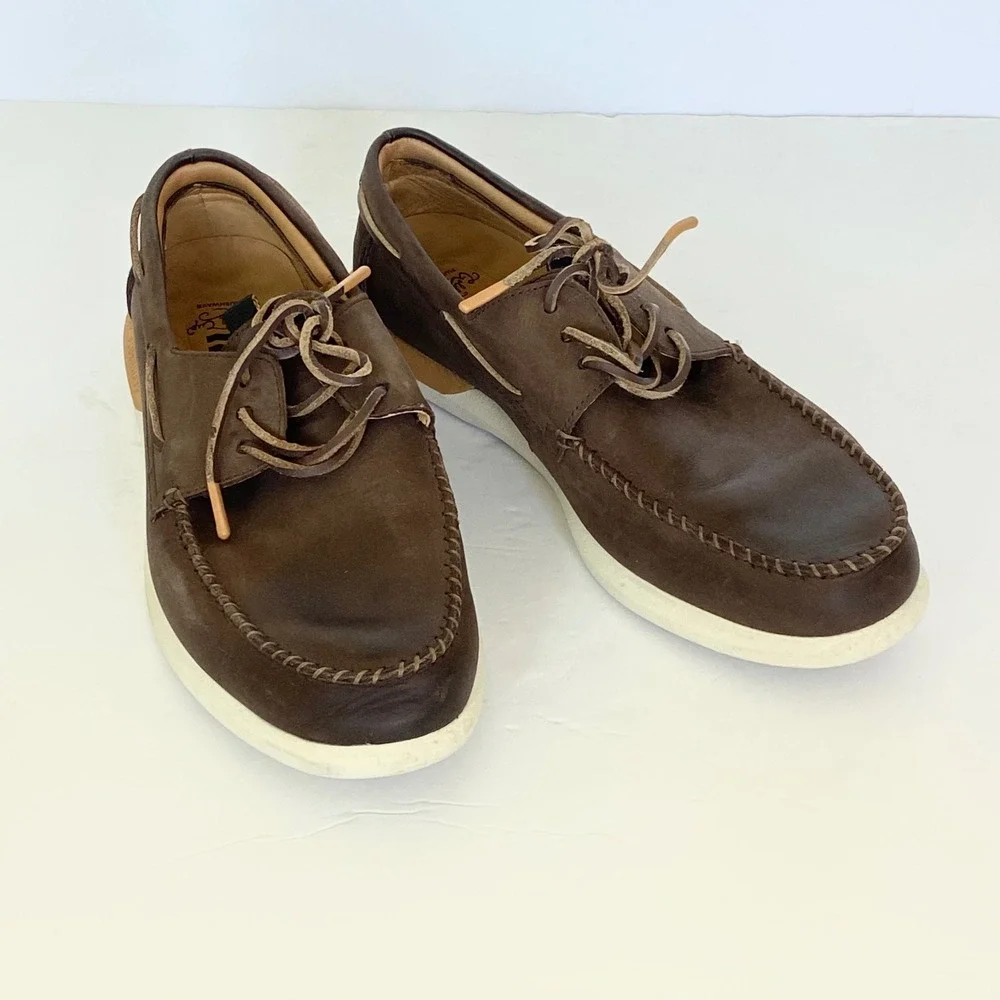 Sperry Gold Cup Plushwave Mens Brown Leather Boat Shoes STS24502 Size 10.5